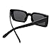 Onrtry Rectangle Sunglasses for Women Men Vintage Fashion Sun Glasses (Black Frame/Grey Lens)