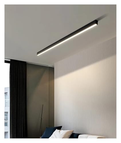 Lustre LED de salon au design épuré noir mat pour salle à manger