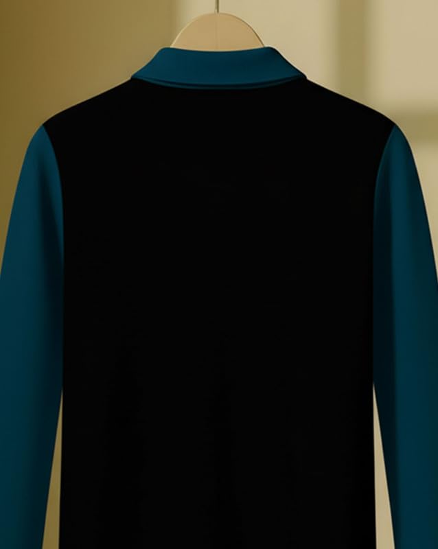 Image of T-Shirt for Men Zip Neck Texture Self Design Cotton Blend Mens Tshirts