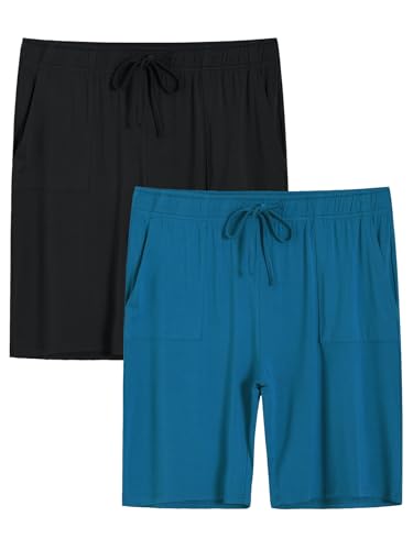Latuza Men's Bamboo Viscose Sleep Lounge Shorts with Pockets