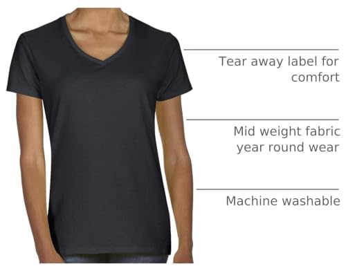Gildan womens Heavy Cotton V-neck T-shirt, 2-pack T Shirt, Black, X-Large US - image 4