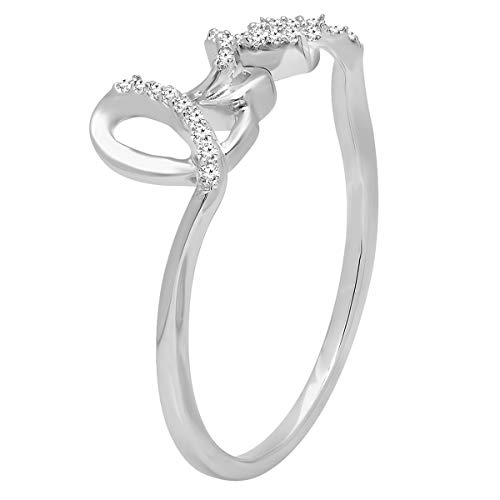 Dazzlingrock Collection 0.08 Cttw Round White Diamond Womens Engagement Promise Love Ring, 10K Solid Gold2