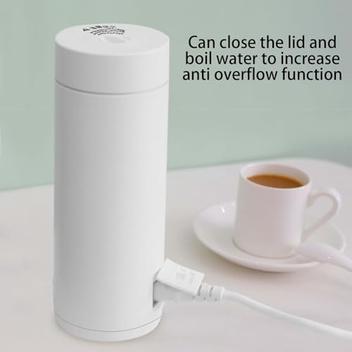 Tetera eléctrica portátil de acero inoxidable 400ml blanca miniatura 4