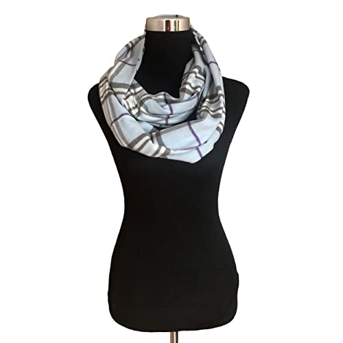 Unisex Women's Stylish Plaids & Check Cashmere Winter Infinity Cowl Scarf (Baby Blue)2