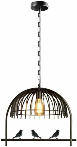 LEDSone Suspension industrielle suspendue en forme de cage à oiseaux E27 Base Vintage Lampe...