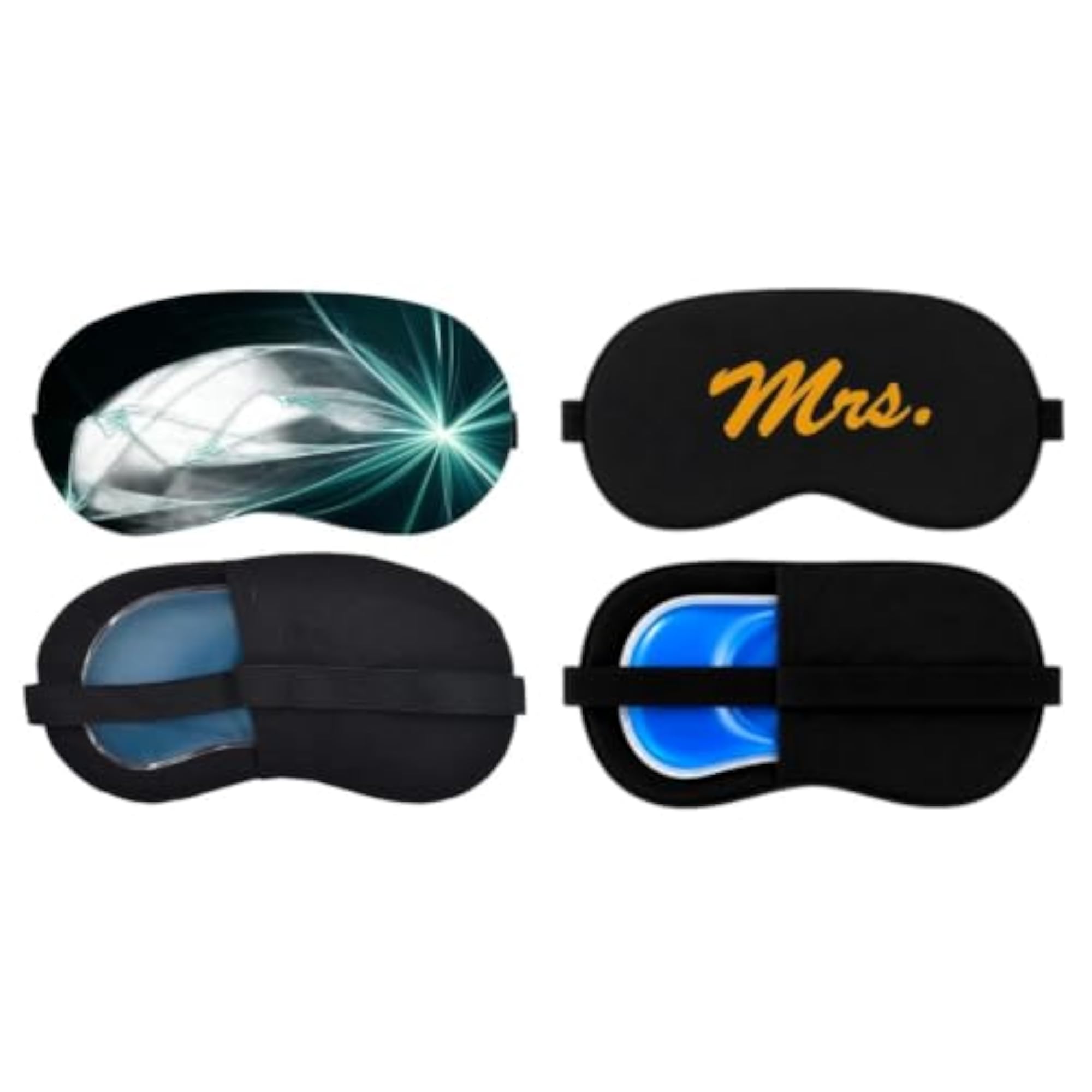 Sleeping Eye Mask Combo Pack of 2, Abstract Burst & Mrs Print