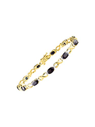 Rylos Spectacular Tennis Bracelet Set With Diamonds & Sapphires in 14K Yellow Gold - 7