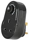 Netagon 13A Plug in Dimmer Adjustable Light Control Switch (Black)