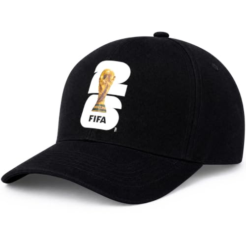 2026 FIFA World Cup Baseball Cap Breathable Comfortable Unisex Soccer Hat for Stadium Game Day Watch Party Outdoor Sports and Daily Wear.Black