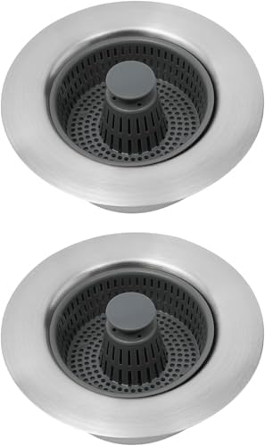 Sink Drain Strainer - Sink Stopper Kitchen Drain, 3 in 1 Kitchen Sink Drain Strainer with Anti-Clogging Basket, Kitchen Gadgets Clearance Sink Accessories, Applicable Drain Diameter 2.76–4.25 inches