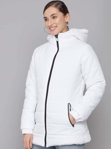 Image of KOTTY Women's Full Sleeve Zipper Fur Hooded Neck Puffer Jacket