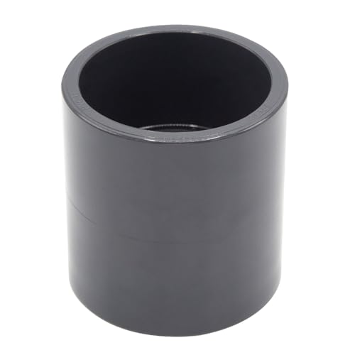 Baumaxxe I Manchon PVC-U à coller avec butée interne PN16 I 63 mm I 2 pouce gris I raccord droit pour tube pression piscine arrosage bassin aquariophilie I...