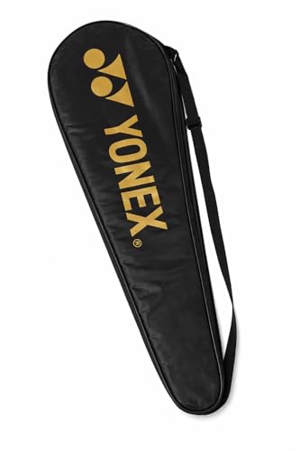 YONEX Badminton Racquet Cover Black Adjustable Shoulder Strap Lightweight Protection Bag (Black Gold)
