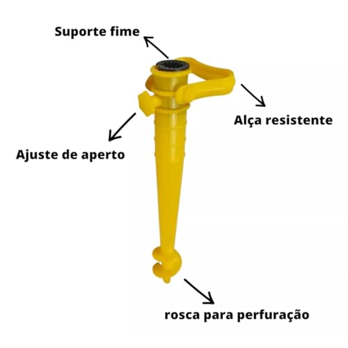 Âncora Guarda Sol Suporte Areia Praia 40cm Fixação Base (Amarelo)