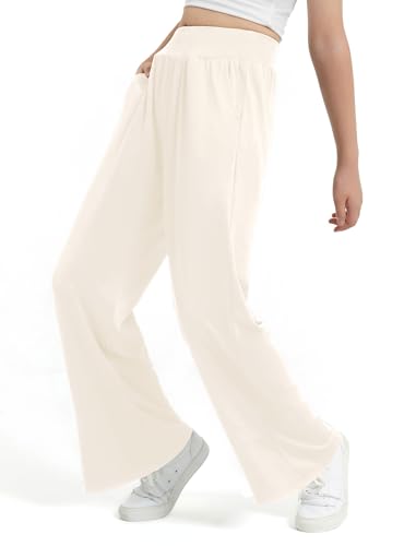 Image of EXARUS 3 Pack Girls Wide Leg Pants Baggy /Tapered Loose Casual Summer | Teen Flowy Tween Beach School Vacation Trousers Youth Junior Preteen Bottoms Lightweight Soft Kids 6-14Y