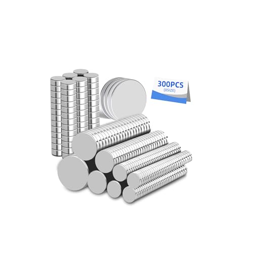 300Pcs Neodymium Magnets,8 Different Size Round Magnets Rare Earth Magnets Small Heavy Duty Magnets for Office,School?Industrial