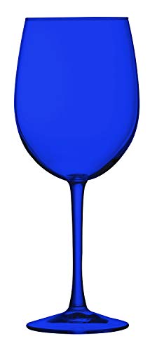 TableTop King 16 oz Cachet Stem Accent Wine Glasses - Set of 6 Additional Vibrant Colors Available (Full C-Blue)
