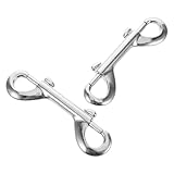 NULYLU Double Ended Hook Bolt Snaps 2Pcs Zinc Alloy 88Mm, Heavy Duty Metal Clips for Dog Collar Safety and