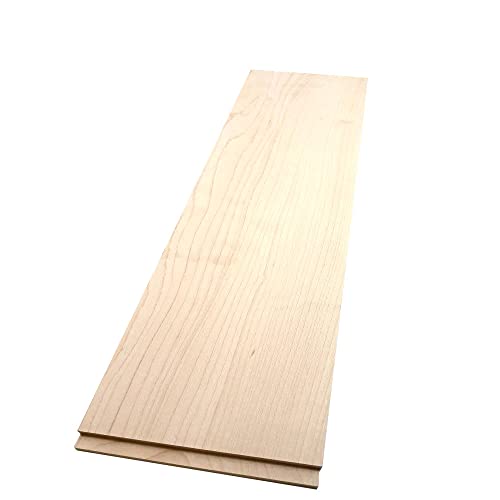 The Hardwood Edge Maple Hardwood Planks - 2-Pack Hard Maple Wood for Unfinished Wood Crafts - 1/4’’ (6mm) 100% Pure Hardwood - Laser Engraving Blanks - Maple Wood Blanks for Crafts and Gifts
