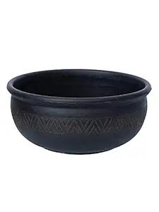 CHRONIKLE Elegant Round Water Fountain Polyresin Tub (Size: 25 x 25 x 12 CM | Color: Black | Weight: 820 grm)