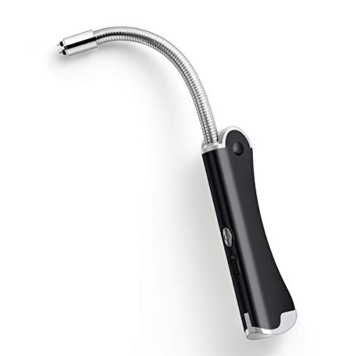 Preisvergleich Produktbild Malmes Kerzenanzünder USB Aufladbar Flexibel 360 Faltbares Elektrisches Feuerzeug Flammenloses Winddichtes Lichtbogen Feuerzeug Für Kerzen BBQ Grill Feuerwerk Cupcake Kamin Zigarette(Schwarz)