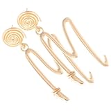 Ciieeo Pendientes Pequeños de Metal Diseño de Letra M Pendientes de Botón Dorados Aguja de Plata S925 Ligeros y Hipoalergénicos para Mujer Joyería de Moda para Uso Diario y Obsequio