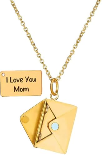 I Love You Mom �B�����b�Z�[�W���^�[�l�b�N���X�A���b�Z�[�W����t�����u���^�[�����l�b�N���X�AI Love You���^�[���P�b�g�l�b�N���X�A�閧�̃��b�Z�[�W�t�����u���^�[�l�b�N���X - Love Mom�M�t�g, Chain length16"+