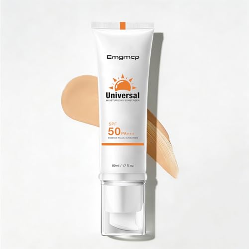 Emgmcp Tinted Sunscreen for Face SPF 50 Broad Spectrum, Hydrating Oil-Free Sheer Tint, No White Cast & Sweat Resistant, Tinted Moisturizer for Natural Glow, Non-Sticky Daily Sun Cream (2pc)