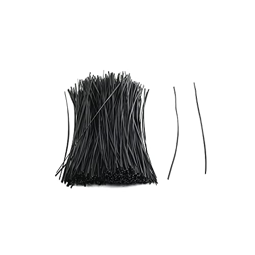Yinpecly 500pcs Metal PVC Twist Ties Strips for Bind Cord Cable Bags Packaging, 7.84 inch Length Black
