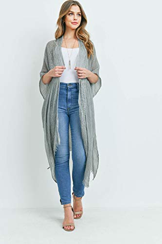 Image of RIAH FASHION Bohemian Sequin Glitter Shawl Wrap Poncho - Kimono Cardigan, Sparkly Metallic Mesh Scarf, Open Knit Crochet
