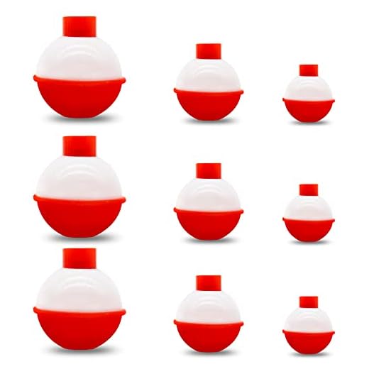 Bobbers for Fishing Adjustable Floats Bulk Round Fixed Bobber Assortment 1.5' 1.25' 1' Large Little Red and White Fishing Gear Tackle