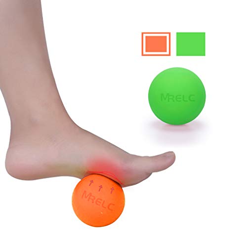 MRELC Massage Lacrosse Balls for Myofascial Release of Shoulders, Neck, Back, Foot, Body, Deep Tissues, Trigger Point Therapy, Muscle Knots, and Yoga Therapy, 2 Packs (Orange and Green)