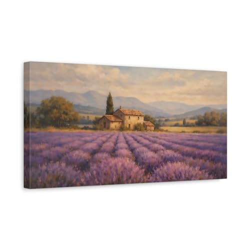 Tableau lavande purple horizontal 50x25 cm pour égayer un mur blanc et vide