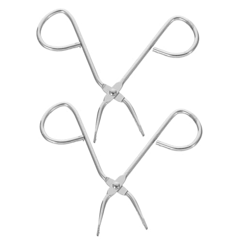 HONITANO 2 Piezas Pinzas de Cejas Acero Inoxidable con Mango Tipo Tijera Inclinada para Moldear y Depilar Facial Diseño Ergonómico Compacto y Portátil para Cuidado Personal