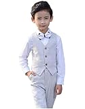Boys Suit Set Vest Pants Set for Kids Gray Christmas Party Tuxedo Slim Fit Patterned Uniforms Fashion Dress for Wedding 14
