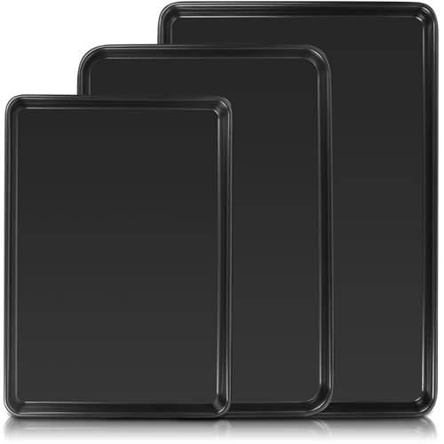 Terlulu Backblech, Backbleche für den Ofen, antihaftbeschichtet, 3er-Set, Karbonstahl, Keksblech, Backblech, Backblech, Backblech, Backblech, Backblech, Backblech, Backblech, Backblech, Backblech