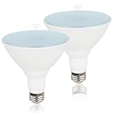 Motion Sensor Light Bulbs, Dusk to Dawn Outdoor Light Bulbs, PAR38 Led Radar Sensor Flood Light 100 Watt Equivalent(15W), 5000K Daylight, 1500LM, Auto On/Off Security Porch Light, Outdoor use, 2 Pack