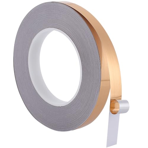 GORGECRAFT 50 m X 15 mm Ruban Adhésif Flexible pour Moulure Murale Bordure de Papier Peint Bandes de Calfeutrage Bande Autocollante Métallisée de Finition Miroir pour Armoires de Cuisine les Plafonds