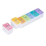 BPA FREE - SUKUOS Pillenbox wurde in Lebensmittelqualität PP-Material, ungiftig und geruchsfrei. Gewährleistet Ihre Sicherheit.