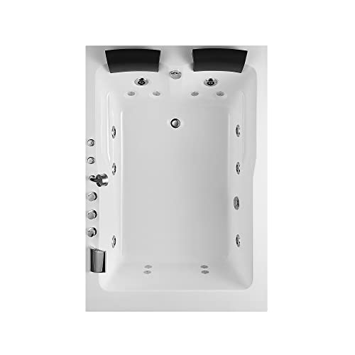 Empava Acrylic Whirlpool Bathtub Hydro-massage Soaking SPA Chromatherapy Jets Tub Model 2022 , White