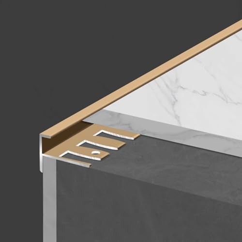 Metal Stair Edge Profile, Bendable F-Shape Aluminum Corner Protector for Staircase & Flooring - 3pcs*0.9m Length for Laminate, Parquet & Tile Steps