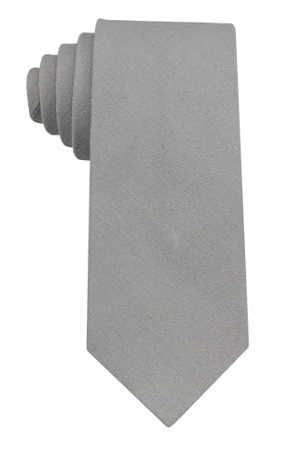Image of Mens Solid Linen Ties - Slim Pattern Necktie for Men Wedding Groomsmen