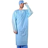 Long Sleeve Disposable Polythene Isolation Gowns - 23 Micron, Pack of 10