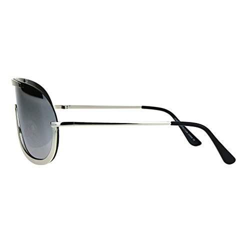 JuicyOrange Futuristic Sunglasses Unisex Oversized Shield Frame Mirror Lens UV 4004