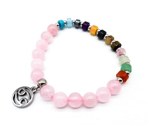 Zodiac Sign Gemstone Bracelet in Gift Box, Cancer Rose Quartz, 18 cm - Image 4