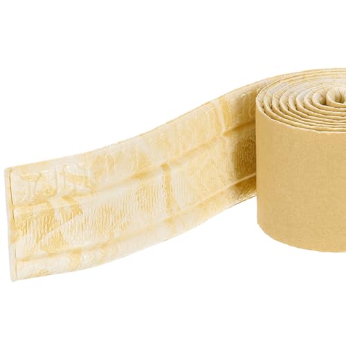 QUARKZMAN Recorte de Moldeo de Espuma Autoadhesiva, Borde de Papel Pintado Flexible de 3 pulgadas x 7.54 pies, Líneas de Borde de Pared 3D de Espuma para Decoración del Hogar, Amarillo