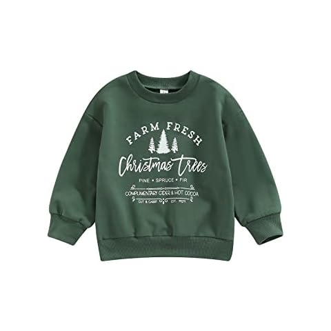 Thorn Tree Toddler Boys Girls Christmas Sweatshirt Long Sleeve Pull On Sweater Unisex Little Kids Fall Winter Clothes (Color B,2-3 Years) Cover