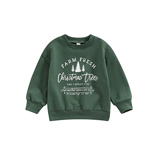Thorn Tree Toddler Boys Girls Christmas Sweatshirt Long Sleeve Pull On Sweater Unisex Little Kids Fall Winter Clothes (Color B,3-4 Years)