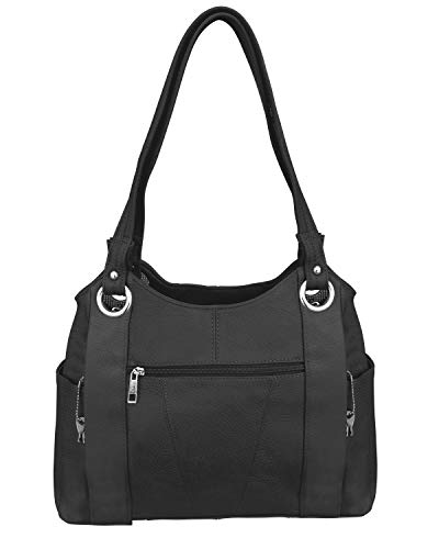 Roma Leathers Leather Locking Concealment Purse - CCW Concealed Carry Gun Shoulder Bag (Black)3