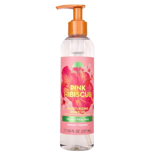 Image of Tree Hut Pink Hibiscus Moisturizing Shave Oil, Gel-to-Oil Formula, Ultra Hydrating Barrier for a Close, Smooth Shave, For All Skin Types, 7.7 fl oz